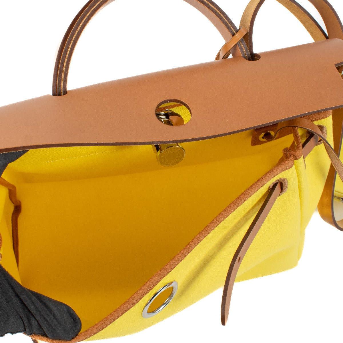 Hermès Herbag 31 Zip Jaune Citron/Naturel Sable Canvas/Hunter PHW