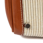 Authentic second hand vintage 2001 Hermès Kelly 40 Ecru/Fauve Crinoline/Barenia PHW on www.labellov.com