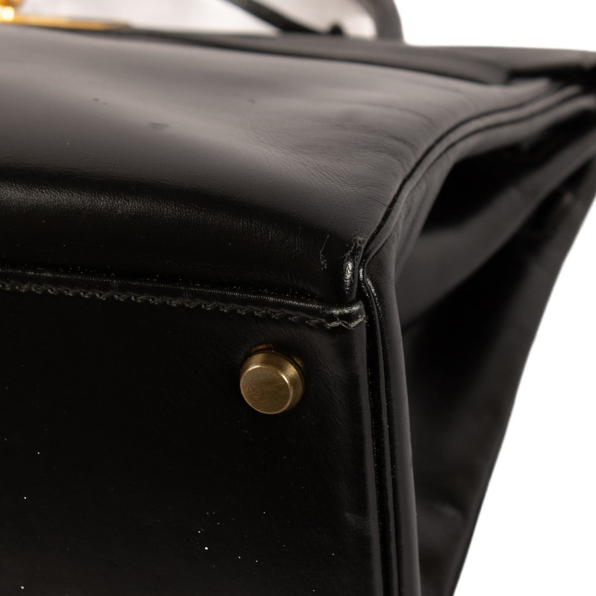 Hermès Vintage Kelly 32 Black Box GHW