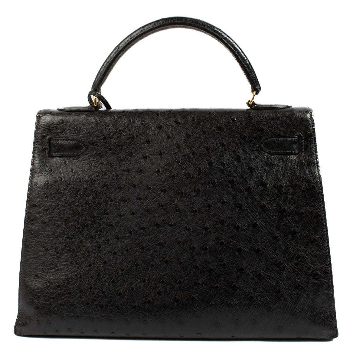 Hermès Kelly 32 Black Ostrich GHW
