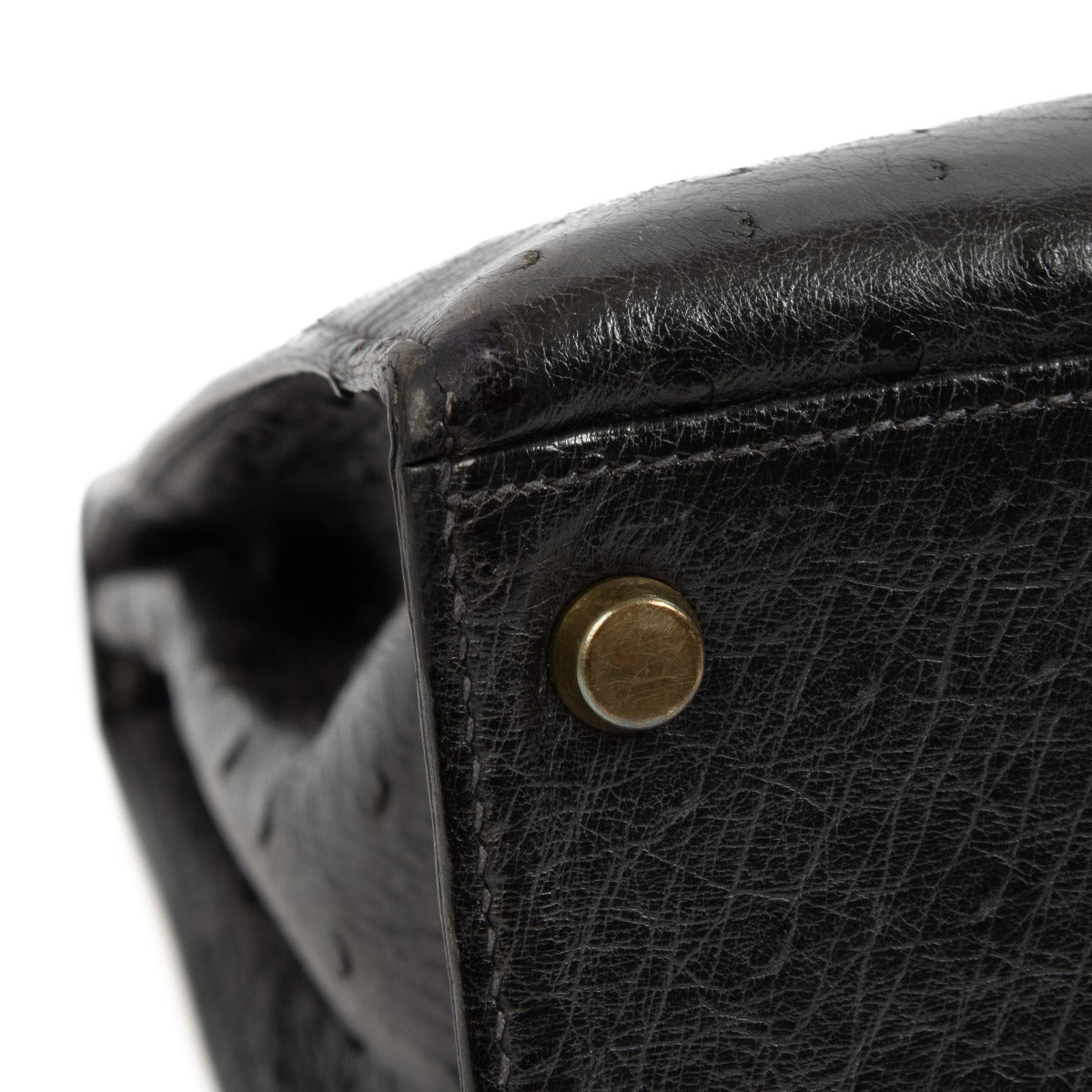 Hermès Kelly 32 Black Ostrich GHW