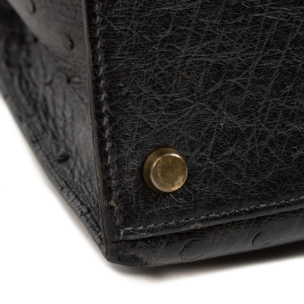 Hermès Kelly 32 Black Ostrich GHW