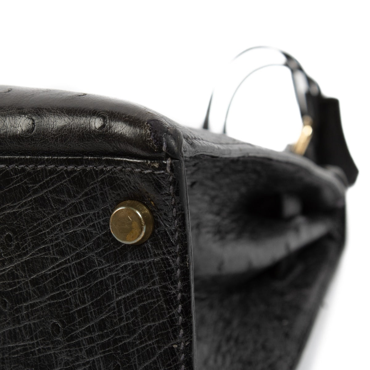 Hermès Kelly 32 Black Ostrich GHW