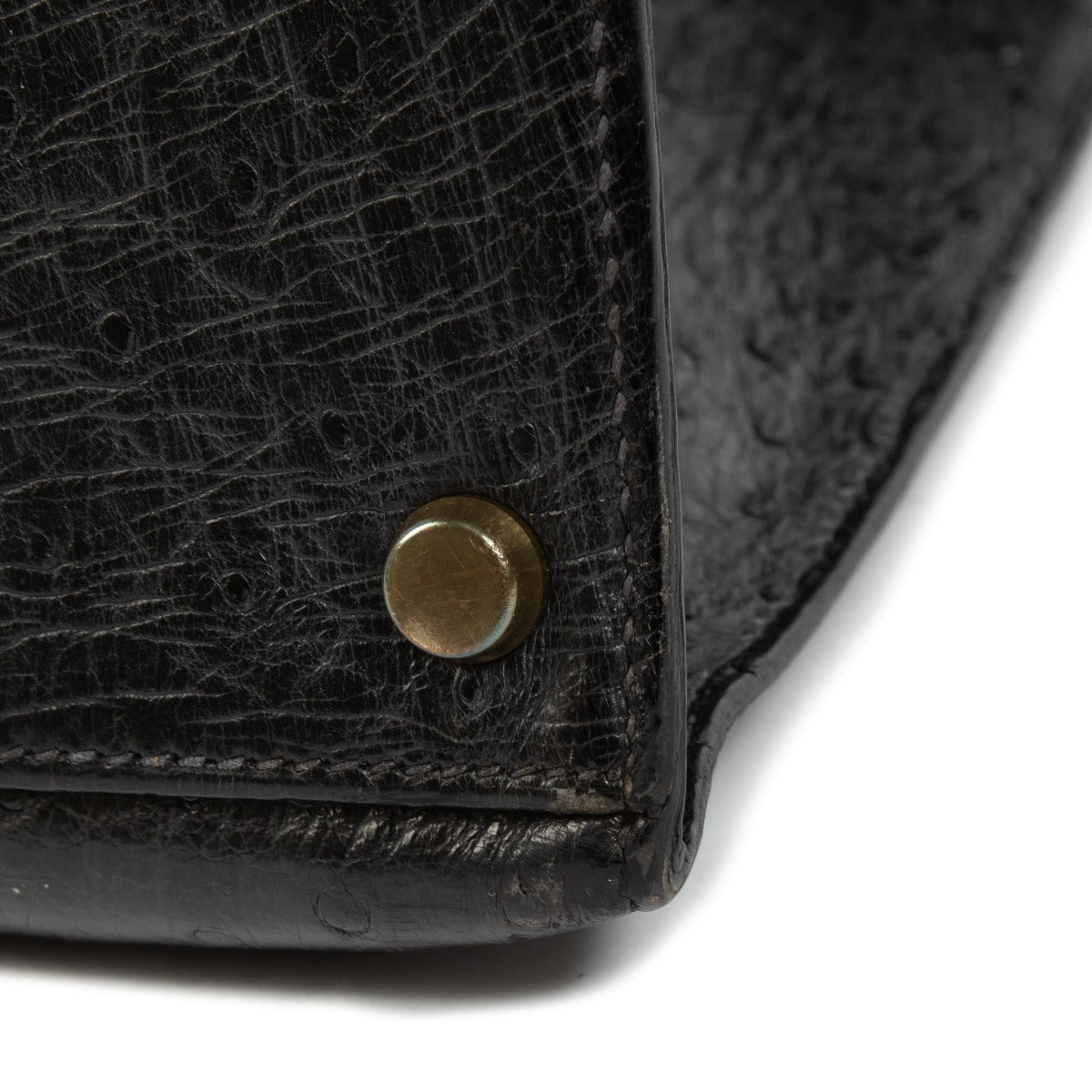 Hermès Kelly 32 Black Ostrich GHW