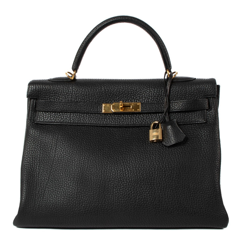 Hermès Kelly 35 Black Fjord GHW