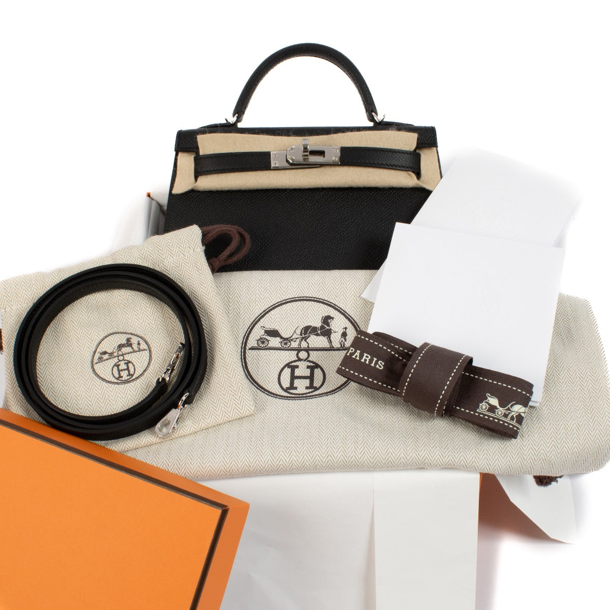 Hermès Kelly Mini II Black Epsom PHW