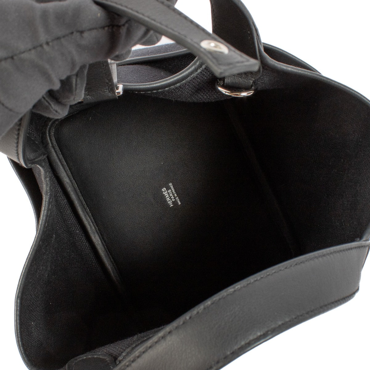 Hermès Picotin Cargo 18 Noir Toile Goeland/Swift Accastillage palladium