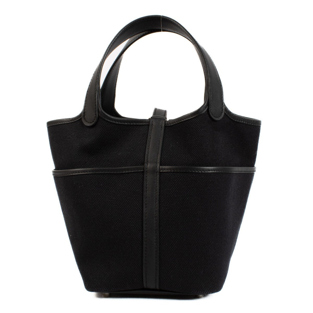 Second hand vintage luxury designer Hermès Picotin Cargo 18 Black Toile Goeland/Swift PHW on www.labellov.com