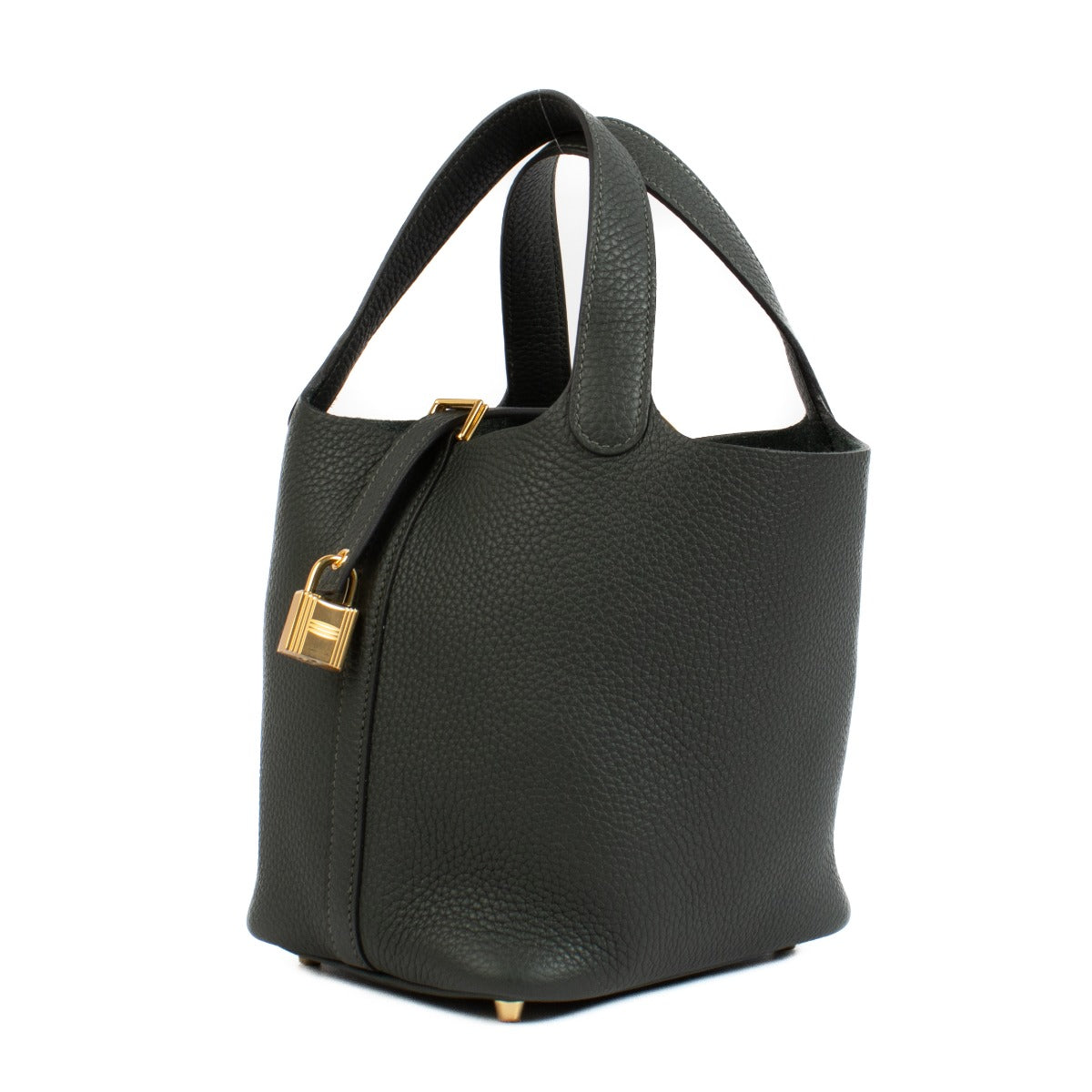 buy 100% authentic pre loved Hermès Picotin Lock 18 Vert Fonce Clemence GHW on Labellov.com