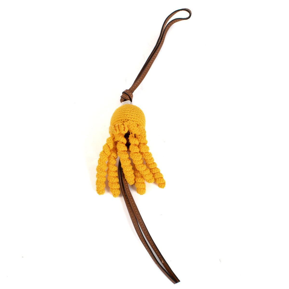 Shop safe online at Labellov in Antwerp and Knokke this 100% authentic second hand Loewe Yellow Crochet Octopus Paula's Ibiza Key Charm