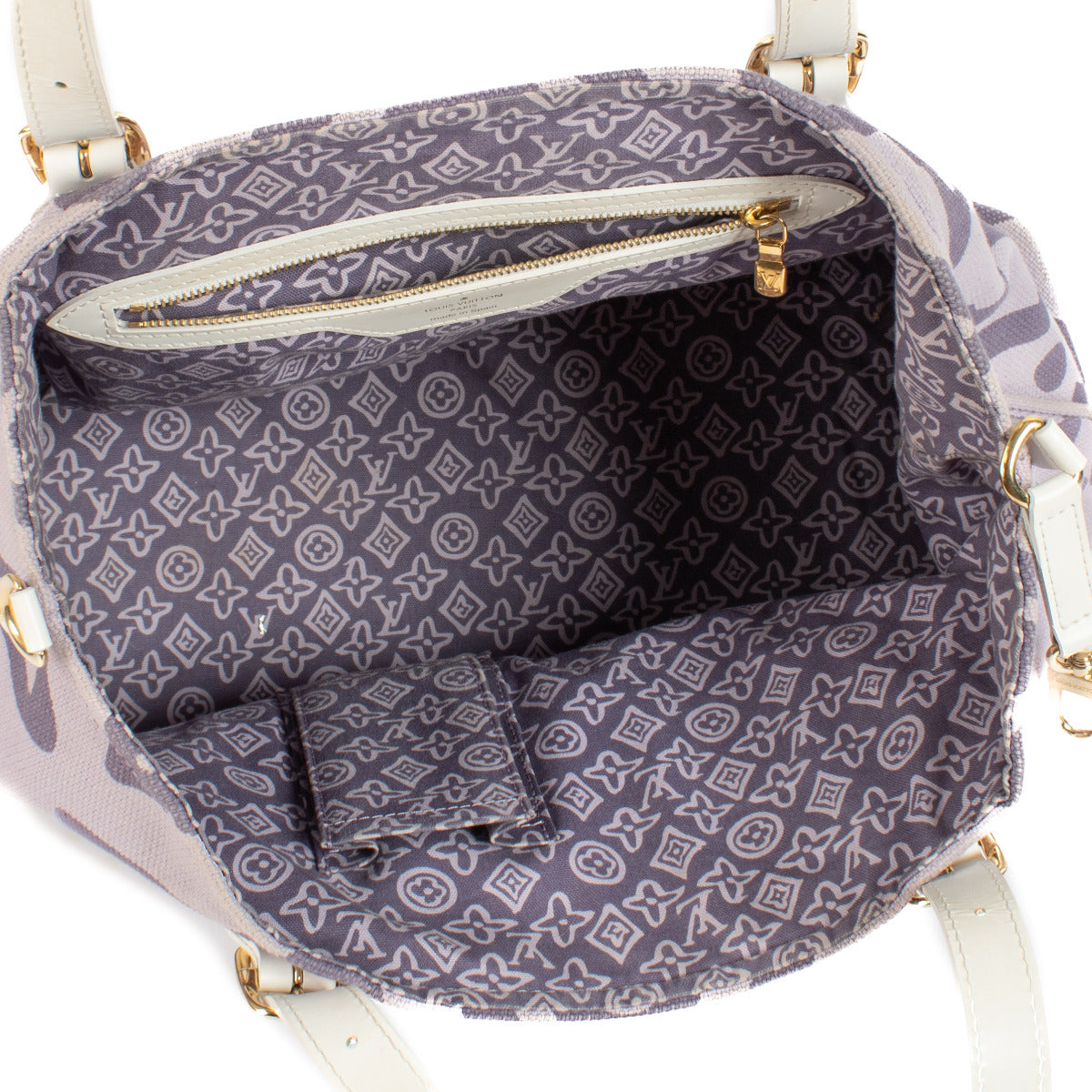 Sac à bandoulière Cabas Louis Vuitton en toile Tahitienne violette