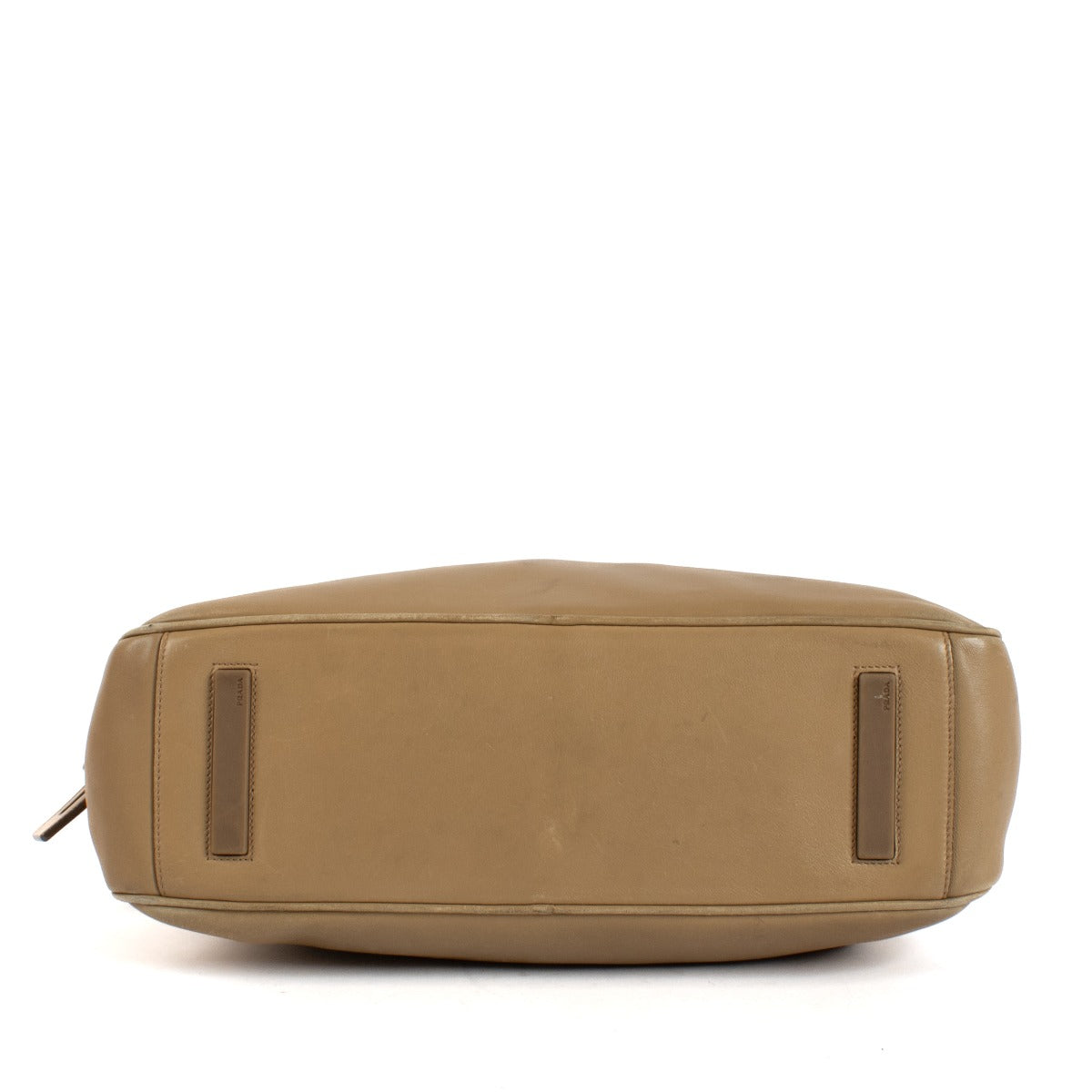 Shop safe online at Labellov in Antwerp and Knokke this 100% authentic second hand Prada Beige City Calf Bowling Bag