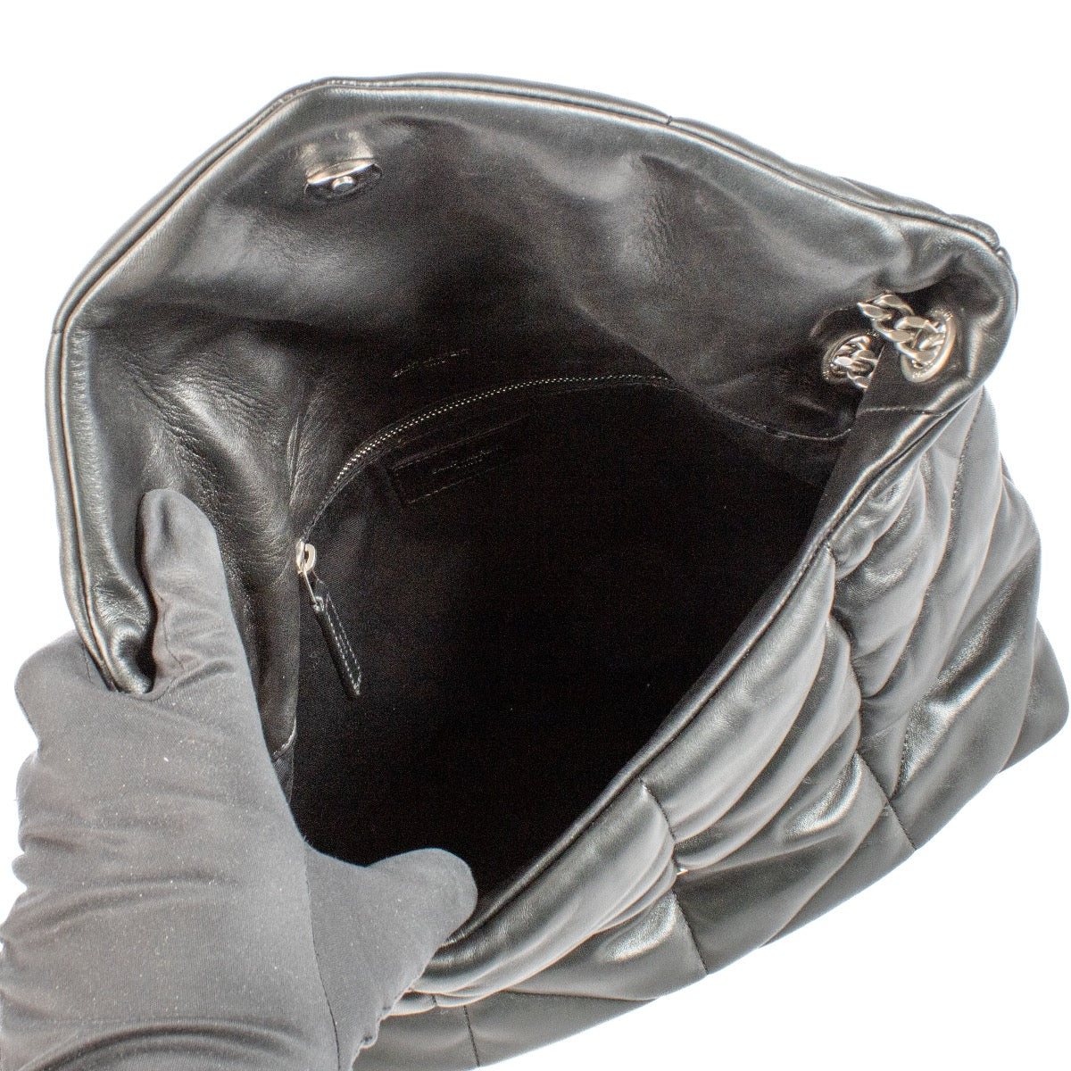 Saint Laurent Black Nappa Leather Medium Puffer Bag