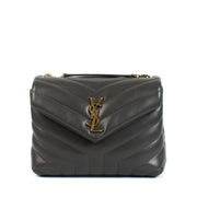 Saint Laurent Strom Grey Quilted Leather Small Loulou Bag