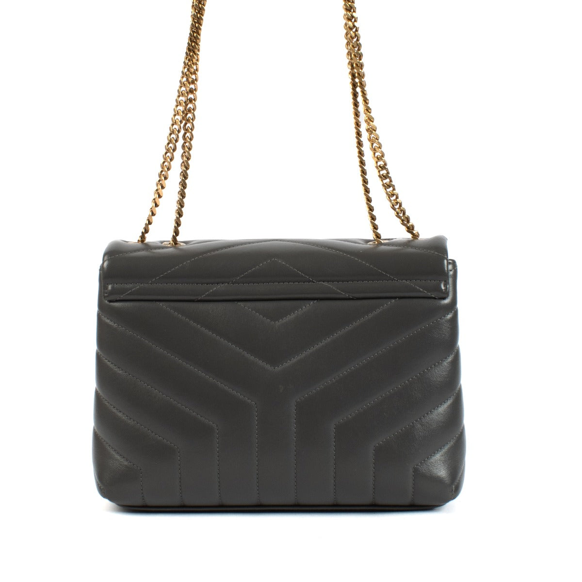 Saint Laurent Strom Grey Quilted Leather Small Loulou Bag