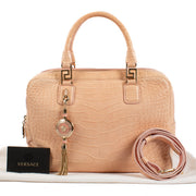 Versace Peach Alligator Vanitas Demetra Tote Bag