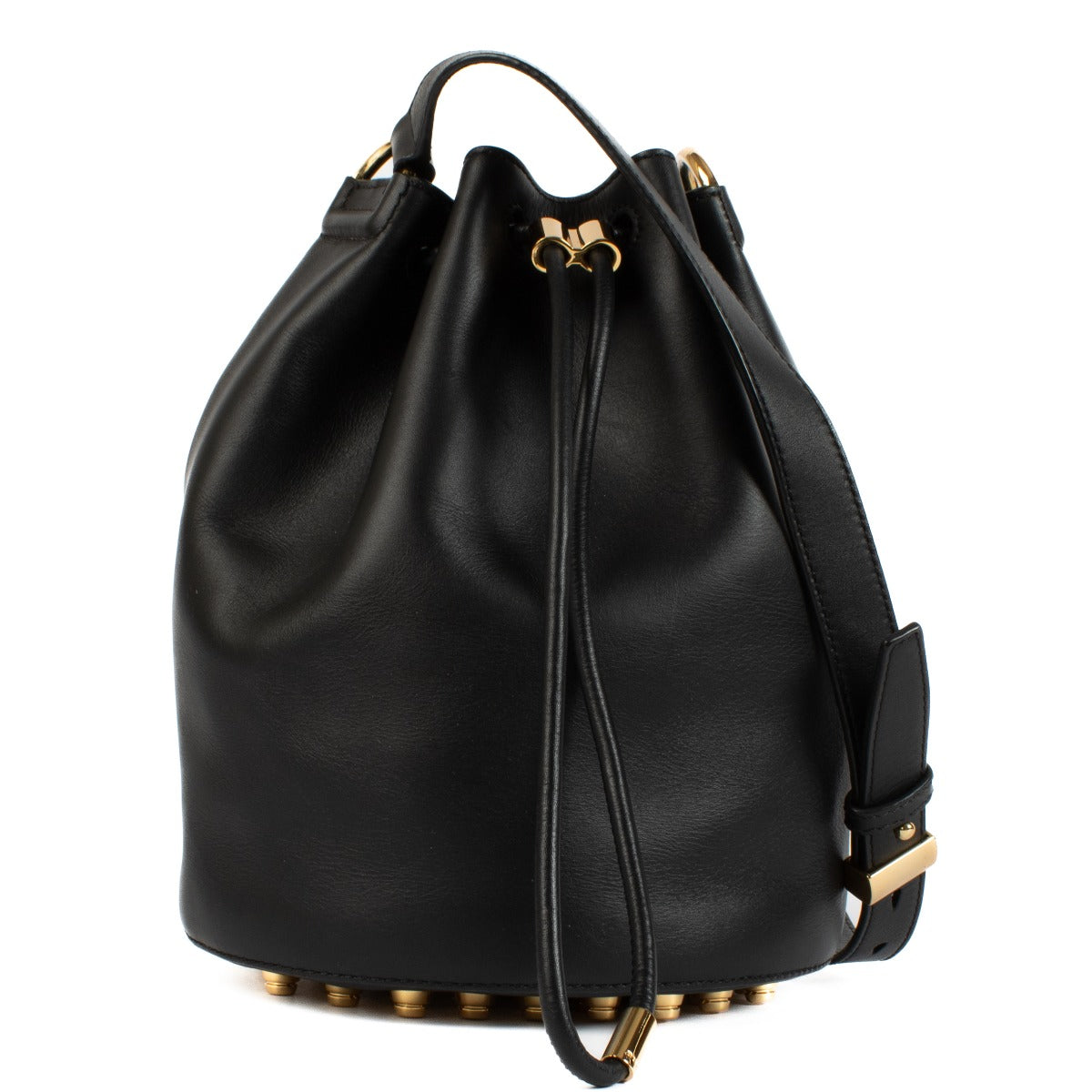 Alexander Wang Black Leather Alpha Bucket Bag
