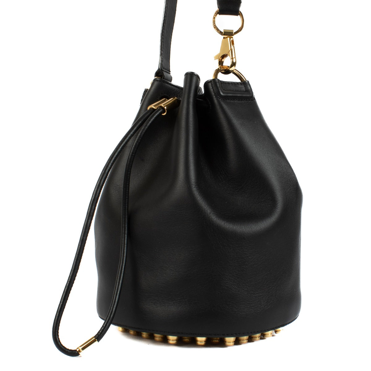 Alexander Wang Black Leather Alpha Bucket Bag