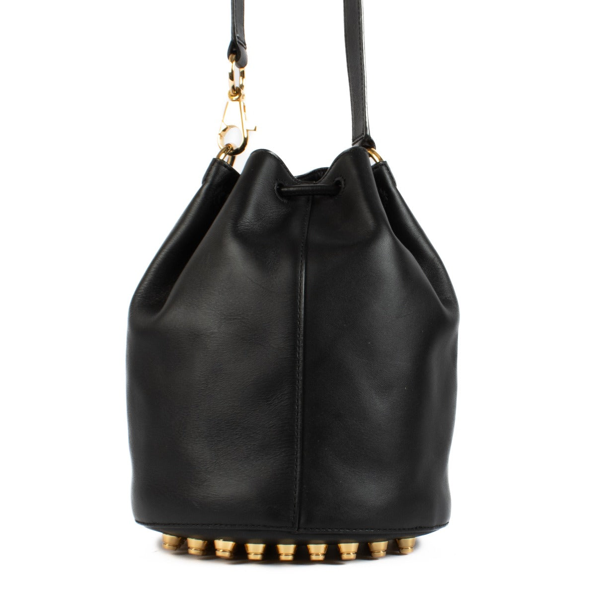 Alexander Wang Black Leather Alpha Bucket Bag