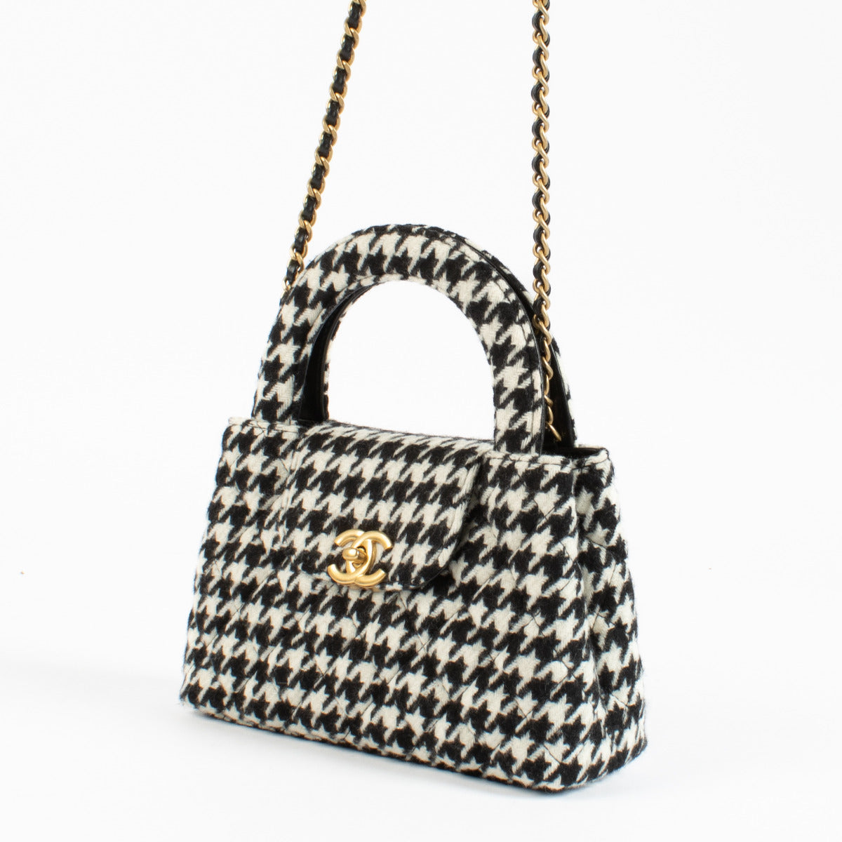 Sac Mini Shopping Chanel Kelly Nano en Laine Pied-de-Poule