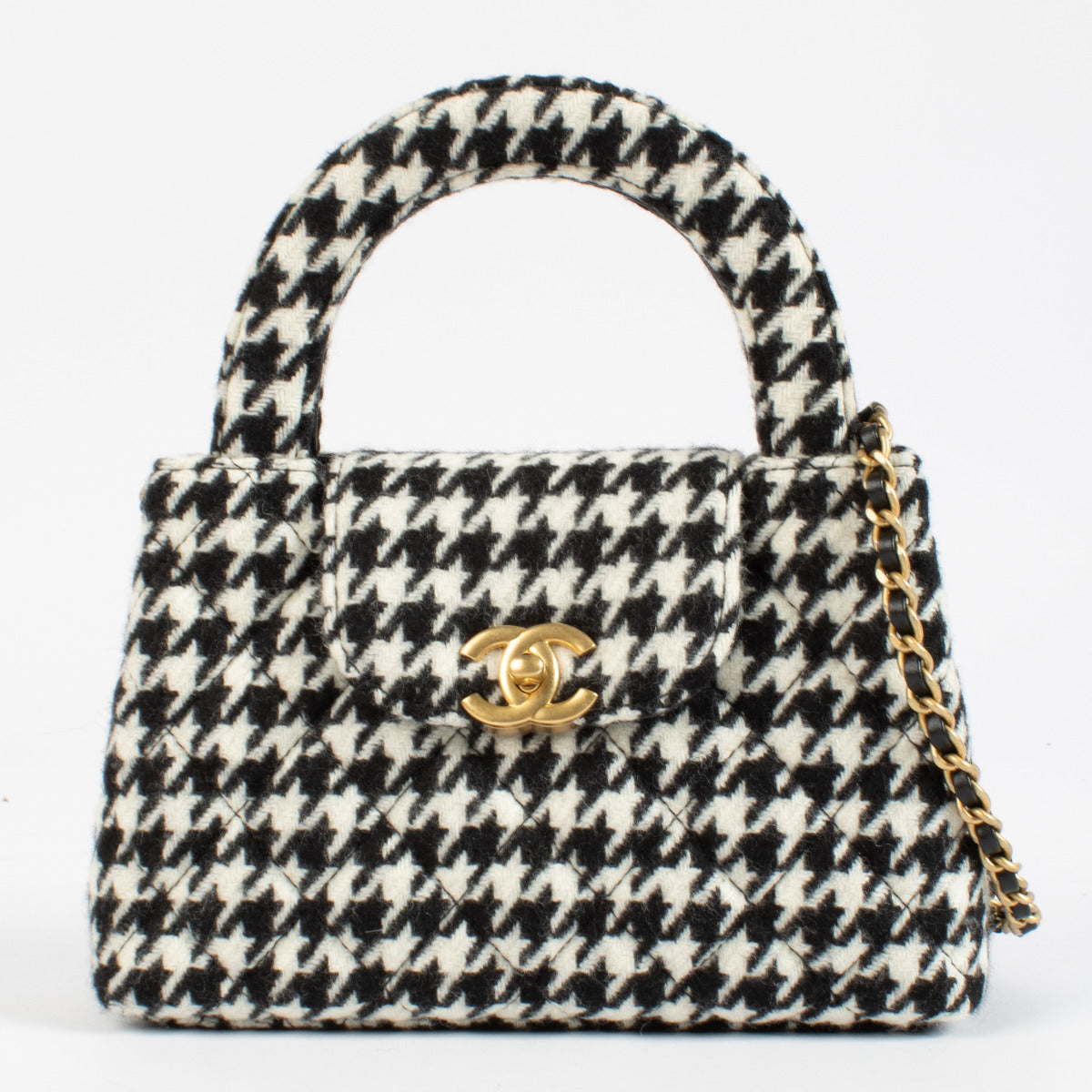 Sac Mini Shopping Chanel Kelly Nano en Laine Pied-de-Poule