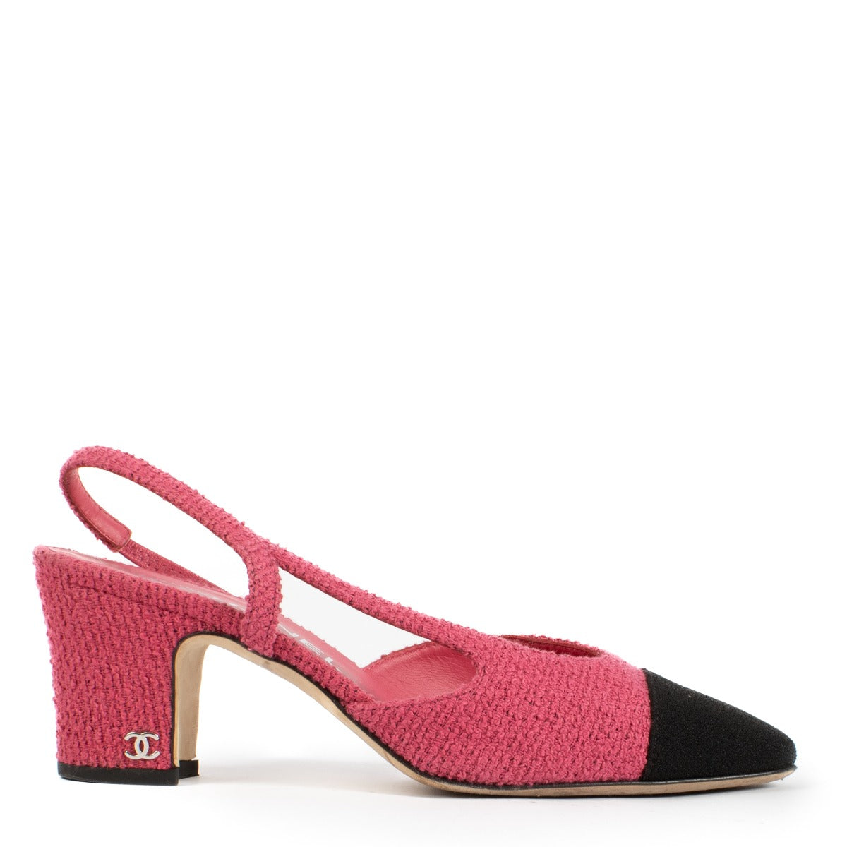 Chanel 20C Pink Tweed Slingbacks - Size 36C