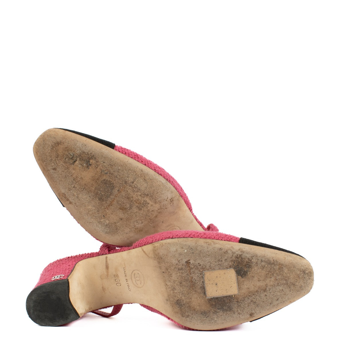 Chanel 20C Pink Tweed Slingbacks - Size 36C