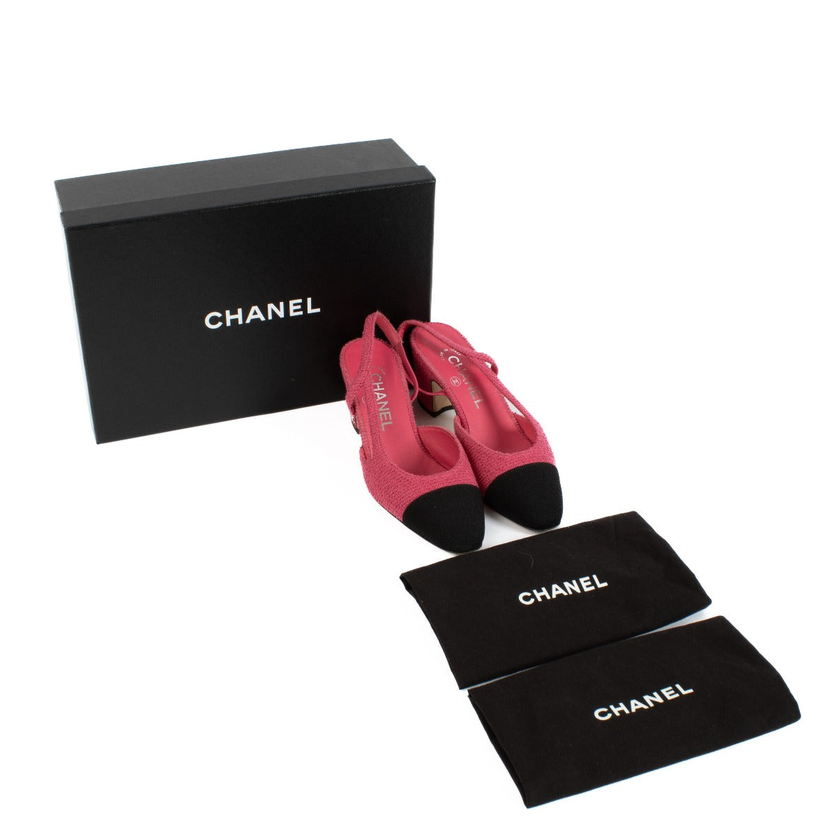 Chanel 20C Pink Tweed Slingbacks - Size 36C