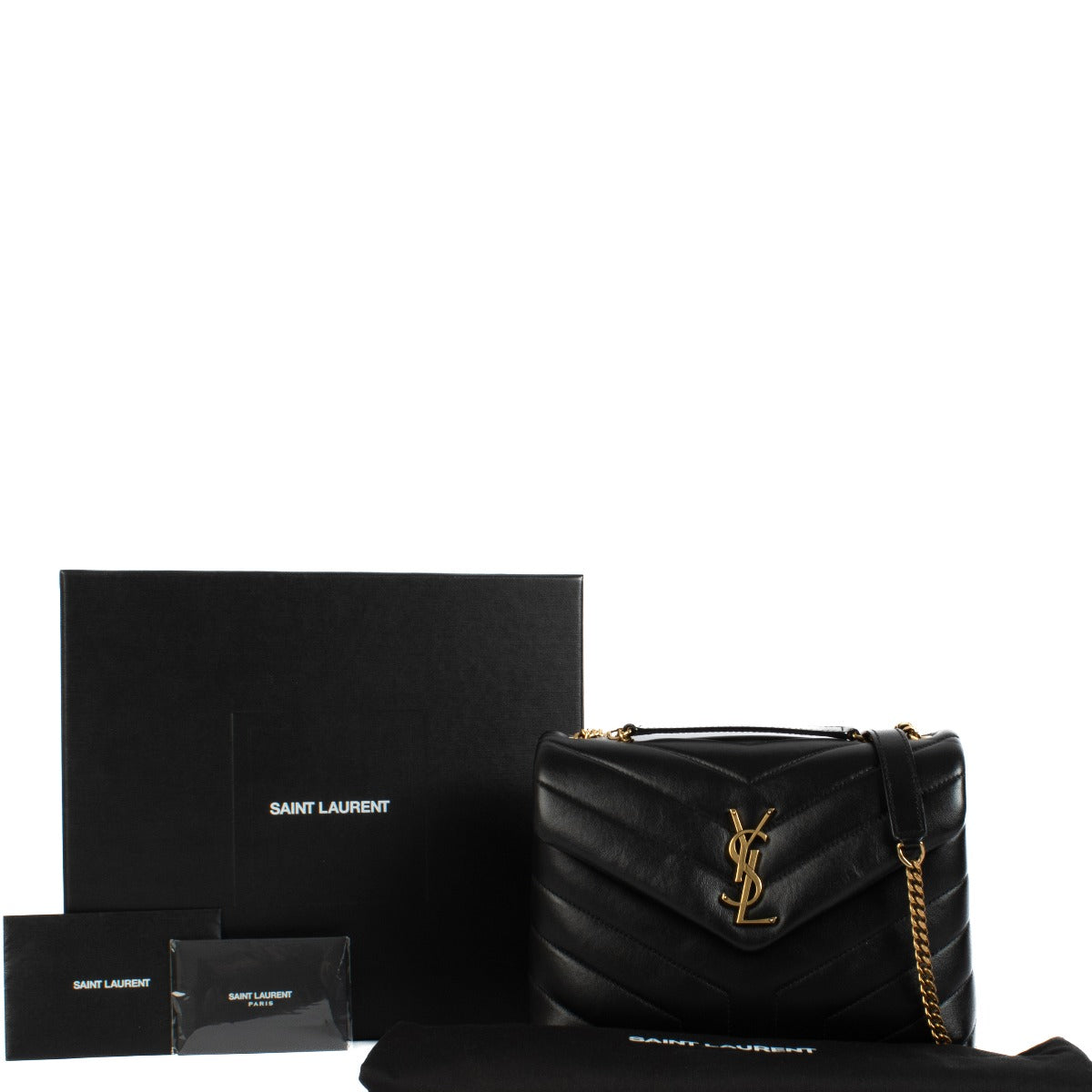 Shop safe online at Labellov in Antwerp, Brussels and Knokke this 100% authentic second hand Saint Laurent Black Leather LouLou Small Shoulder Bag