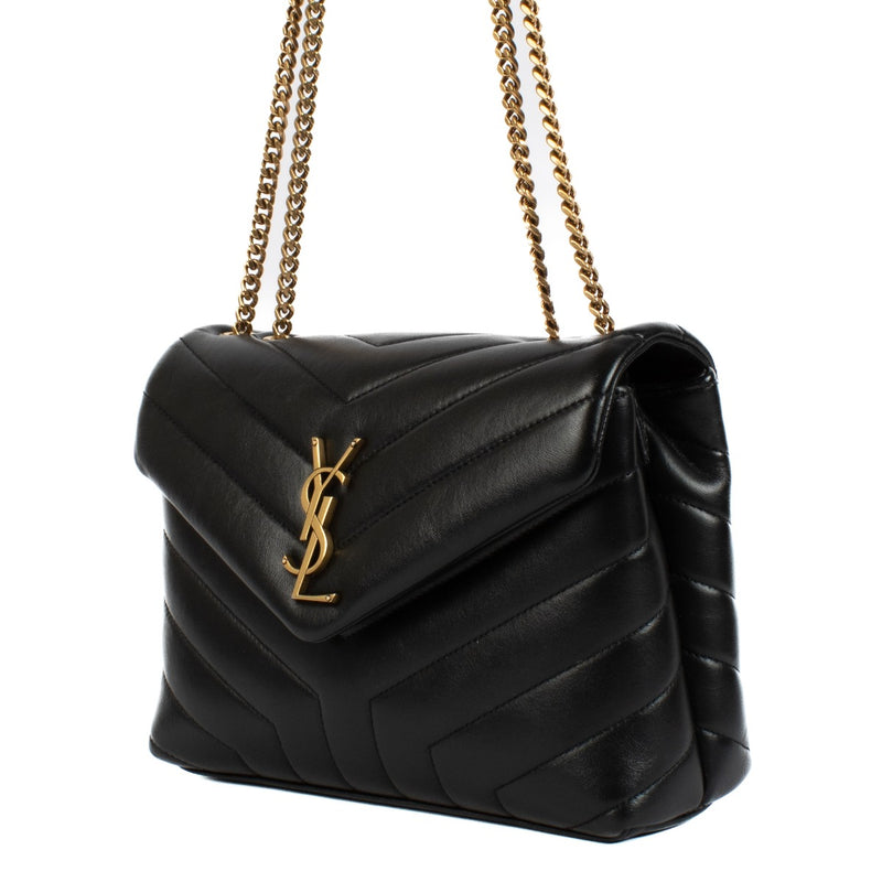 Saint Laurent Black Leather LouLou Small Shoulder Bag