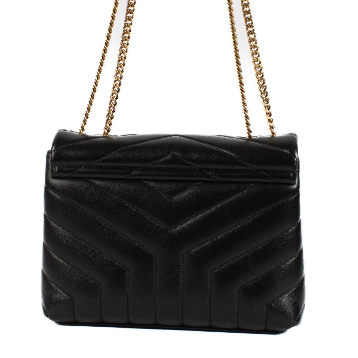 Saint Laurent Zwarte Leren LouLou Kleine Schoudertas