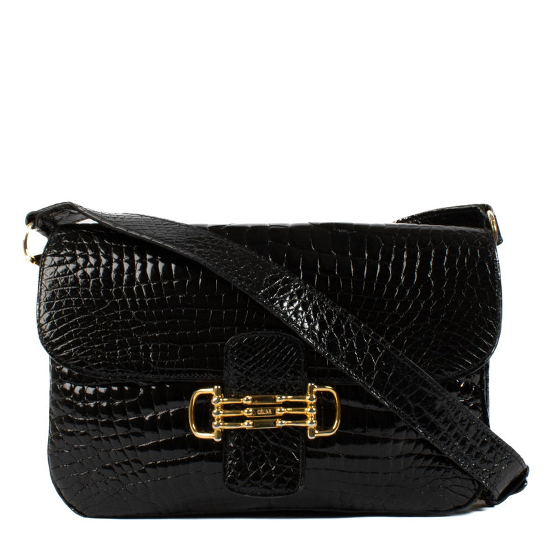 Shop 100% authentic Celine Black Crocodile Bandoulière Shoulder Bag at Labellov.com.