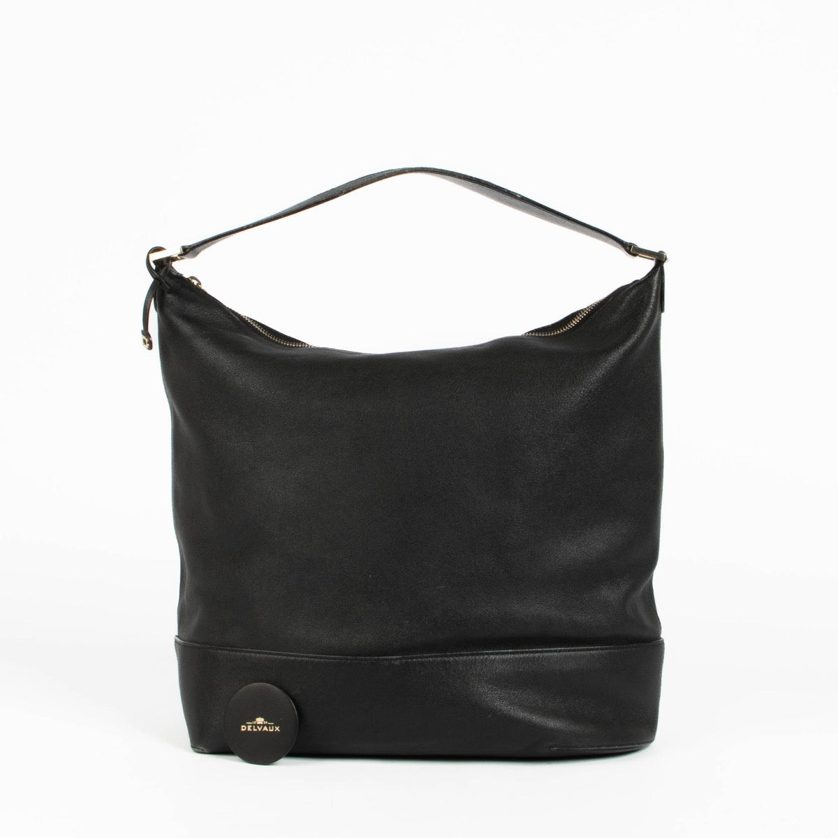 Authentic pre-loved Delvaux Black Leather Every D Hobo Shoulder Bag on Labellov.com