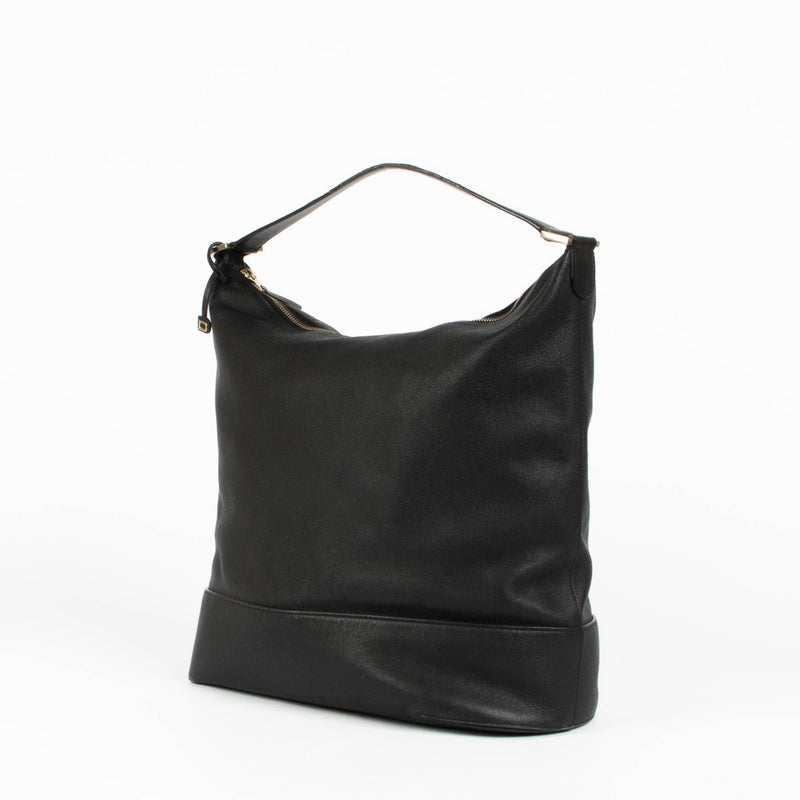 Authentic pre-loved Delvaux Black Leather Every D Hobo Shoulder Bag on Labellov.com