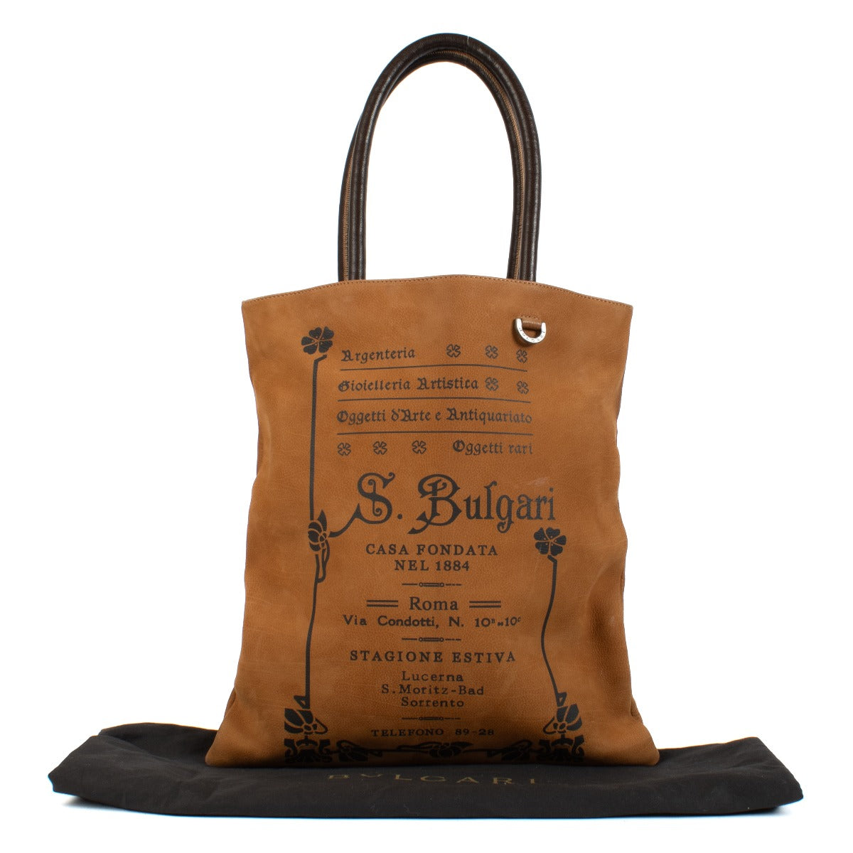 Shop safe online at Labellov in Antwerp, Brussels and Knokke this 100% authentic second hand Bulgari Brown Leather Limited Edition Top Handle Bag