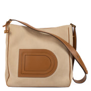 Delvaux Natural/Tan Canvas/Leather Louise Hobo Bag