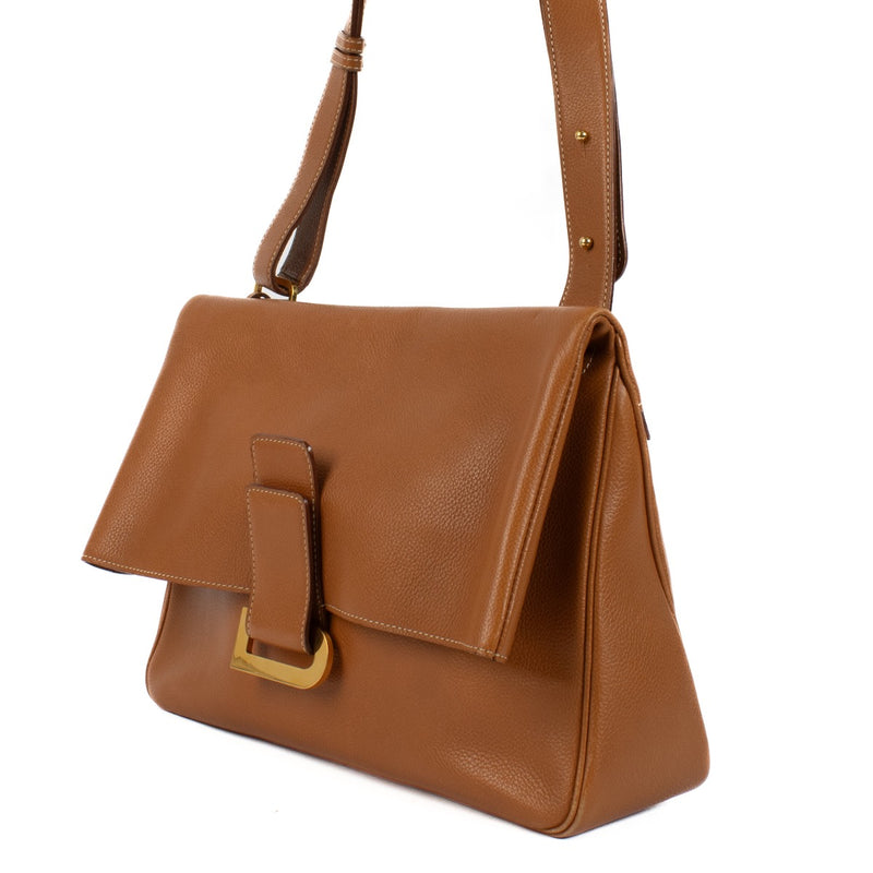 Delvaux Camel Leather Relais Bag