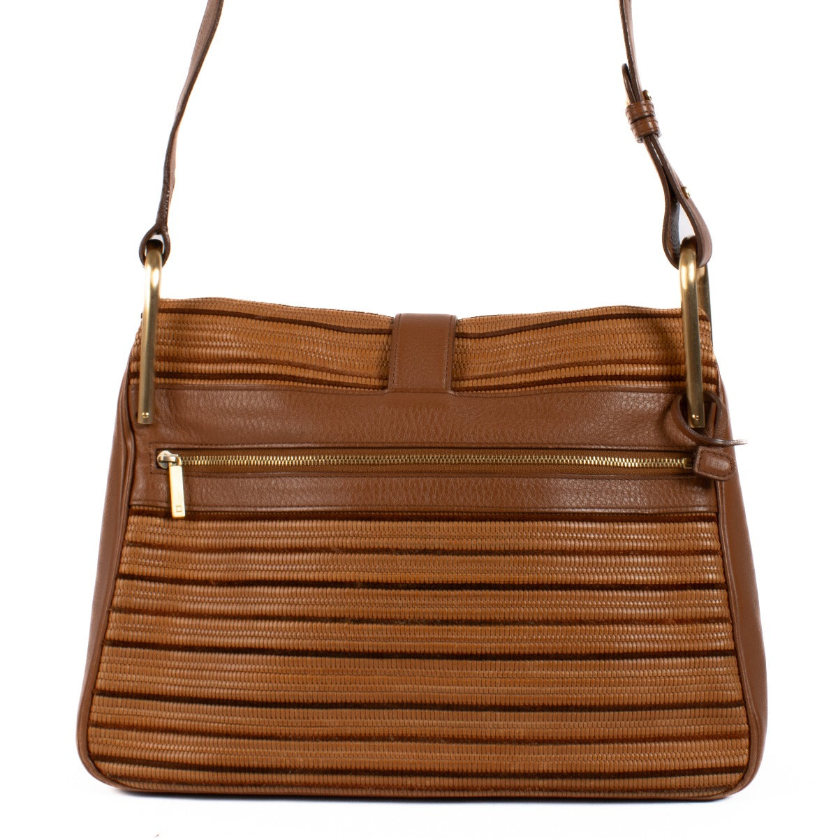 Shop 100% authentic Delvaux Fauve Toile Nuance Givry MM Baudrier Bag at Labellov.com.