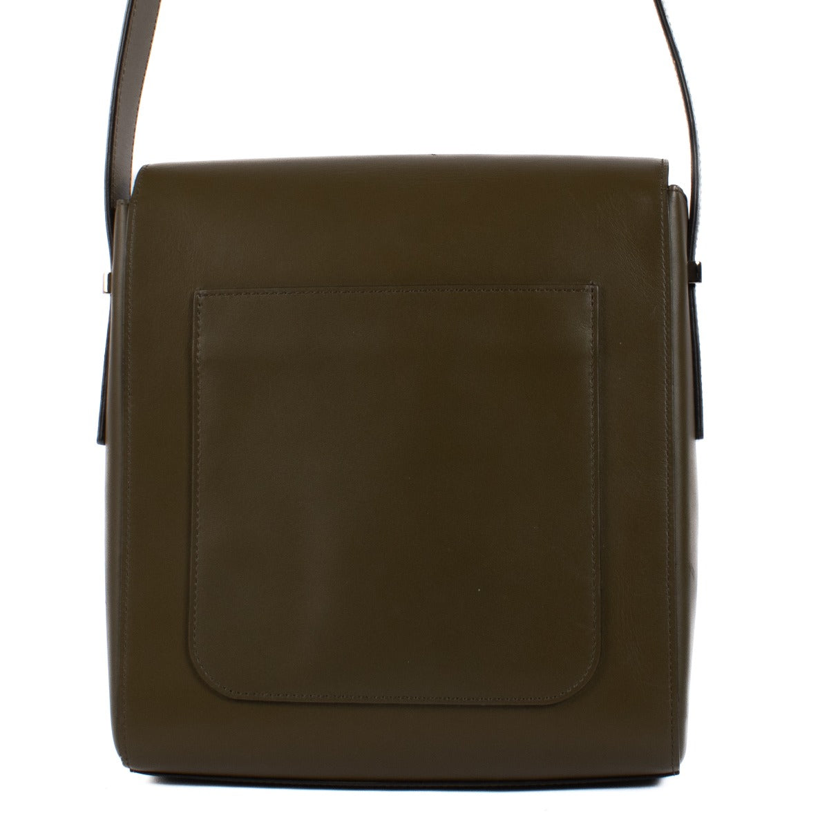 Shop safe online at Labellov in Antwerp, Brussels and Knokke this 100% authentic second hand Delvaux Khaki Contemporain Reporter Cadence Bag