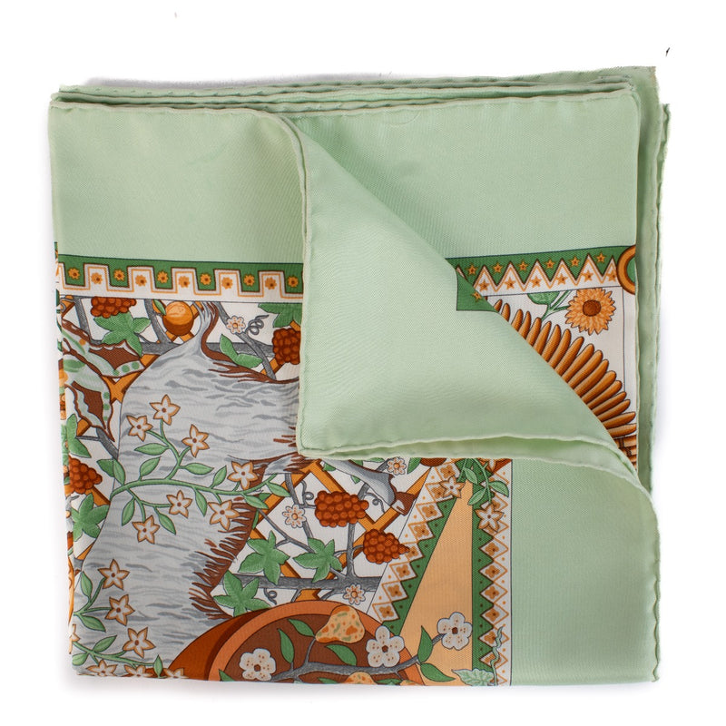 Hermès Mint Green Axis Mundi Silk 90 Scarf