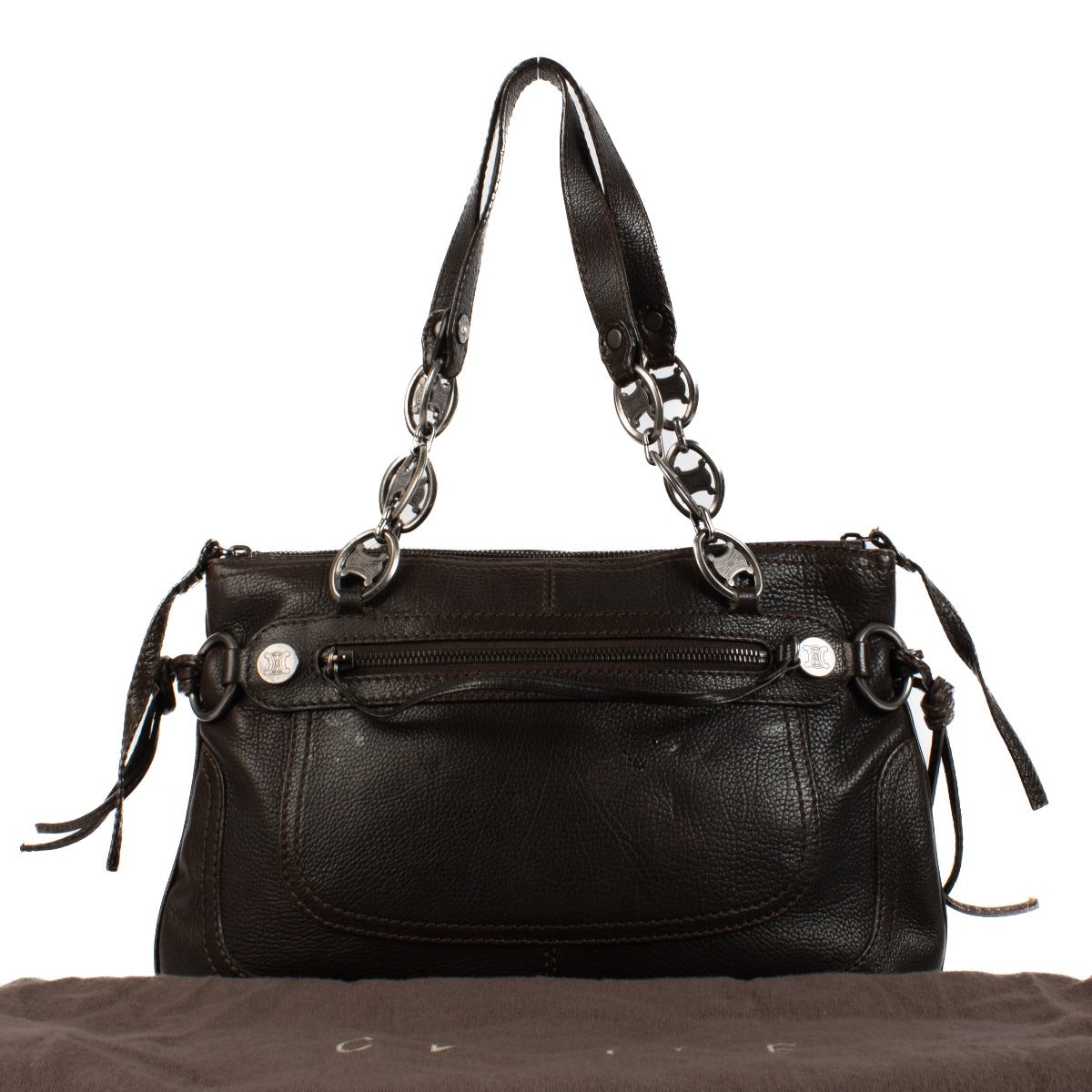 Shop safe online at Labellov in Antwerp, Brussels and Knokke this 100% authentic second hand Celine Brown Leather Shoulder Bag