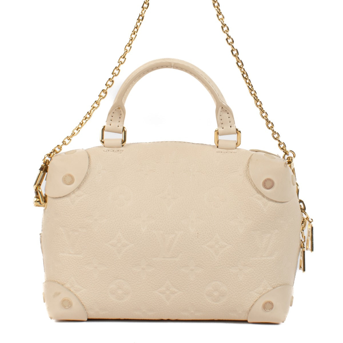 Shop safe online at Labellov in Antwerp, Brussels and Knokke this 100% authentic second hand Louis Vuitton Neige Monogram Empreinte Petite Malle Souple Bag