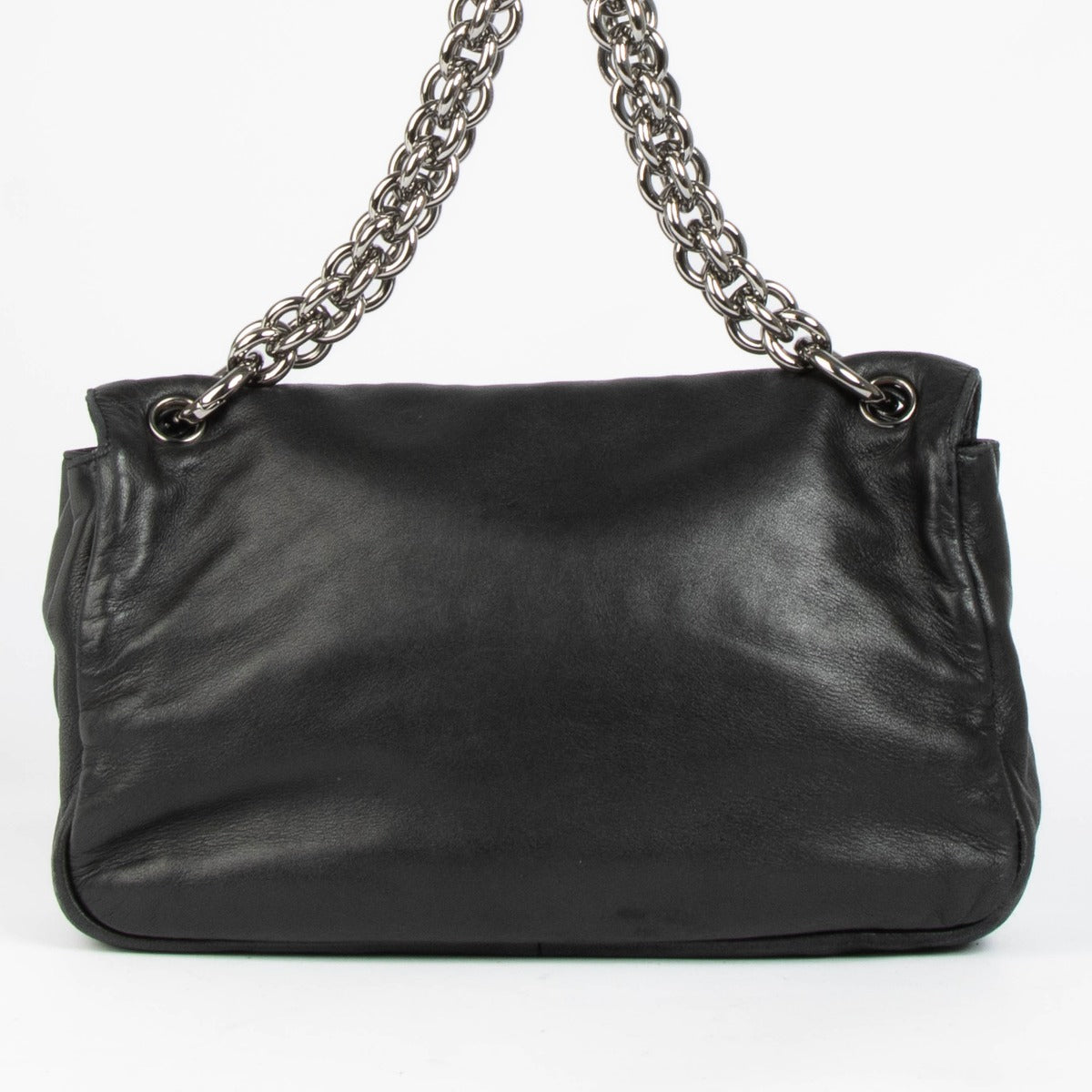 Authentic pre-loved Chanel Black Lambskin Chain Flap Shoulder Bag on Labellov.com