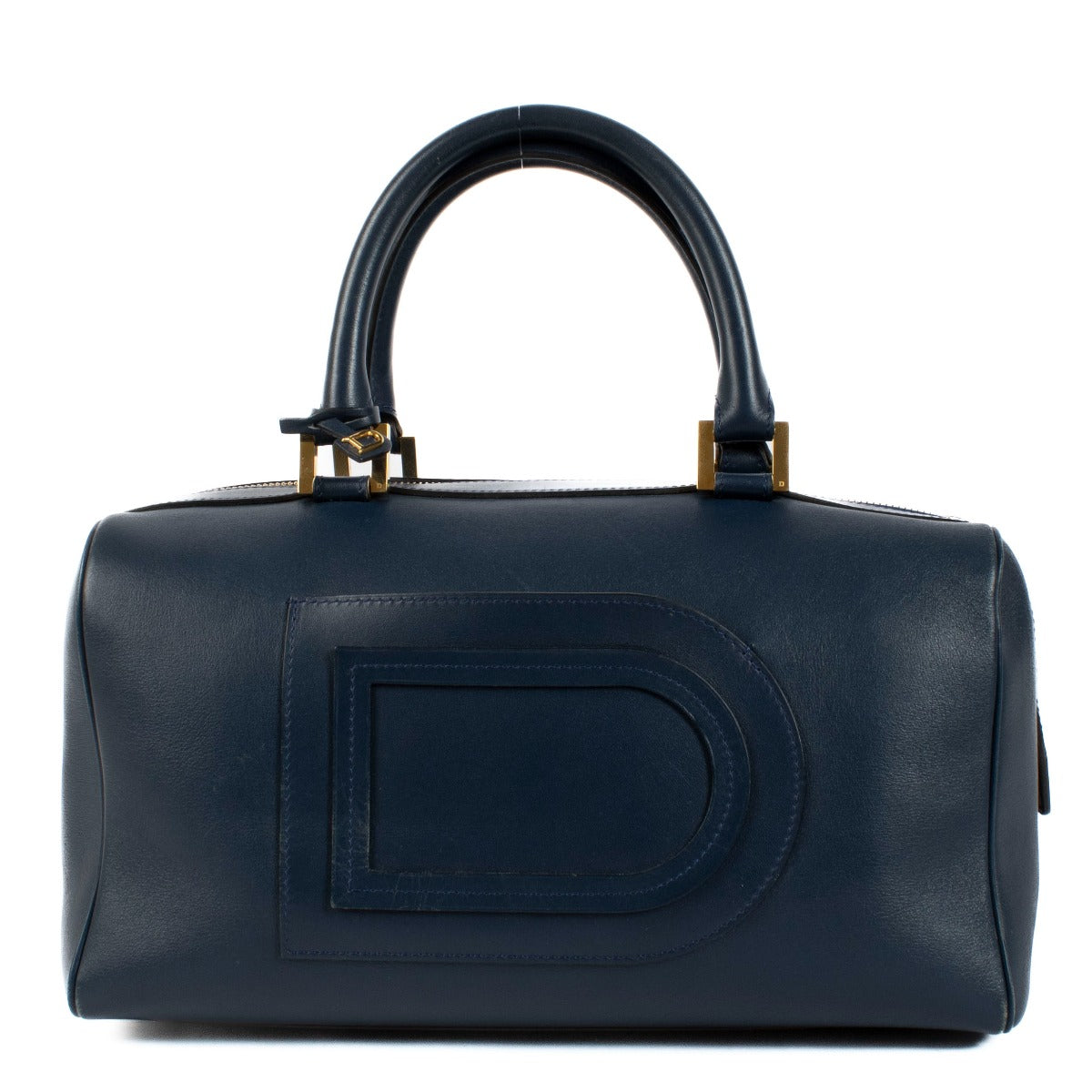 Shop 100% authentic Delvaux Blue Leather Louise Boston Bag at Labellov.com.