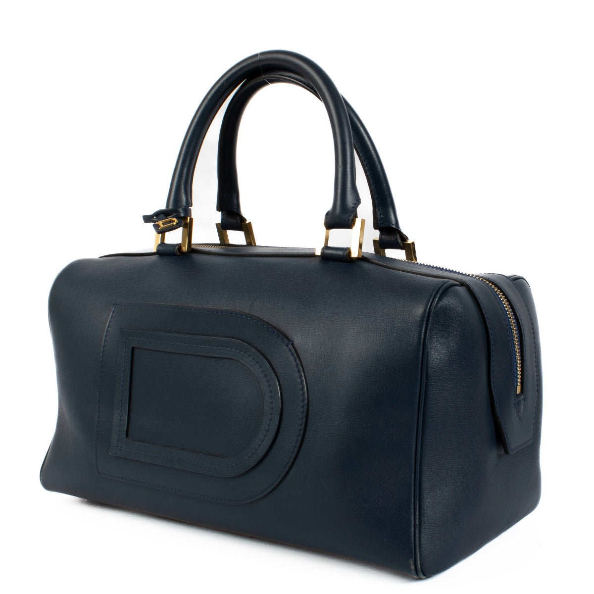 Shop 100% authentic Delvaux Blue Leather Louise Boston Bag at Labellov.com.