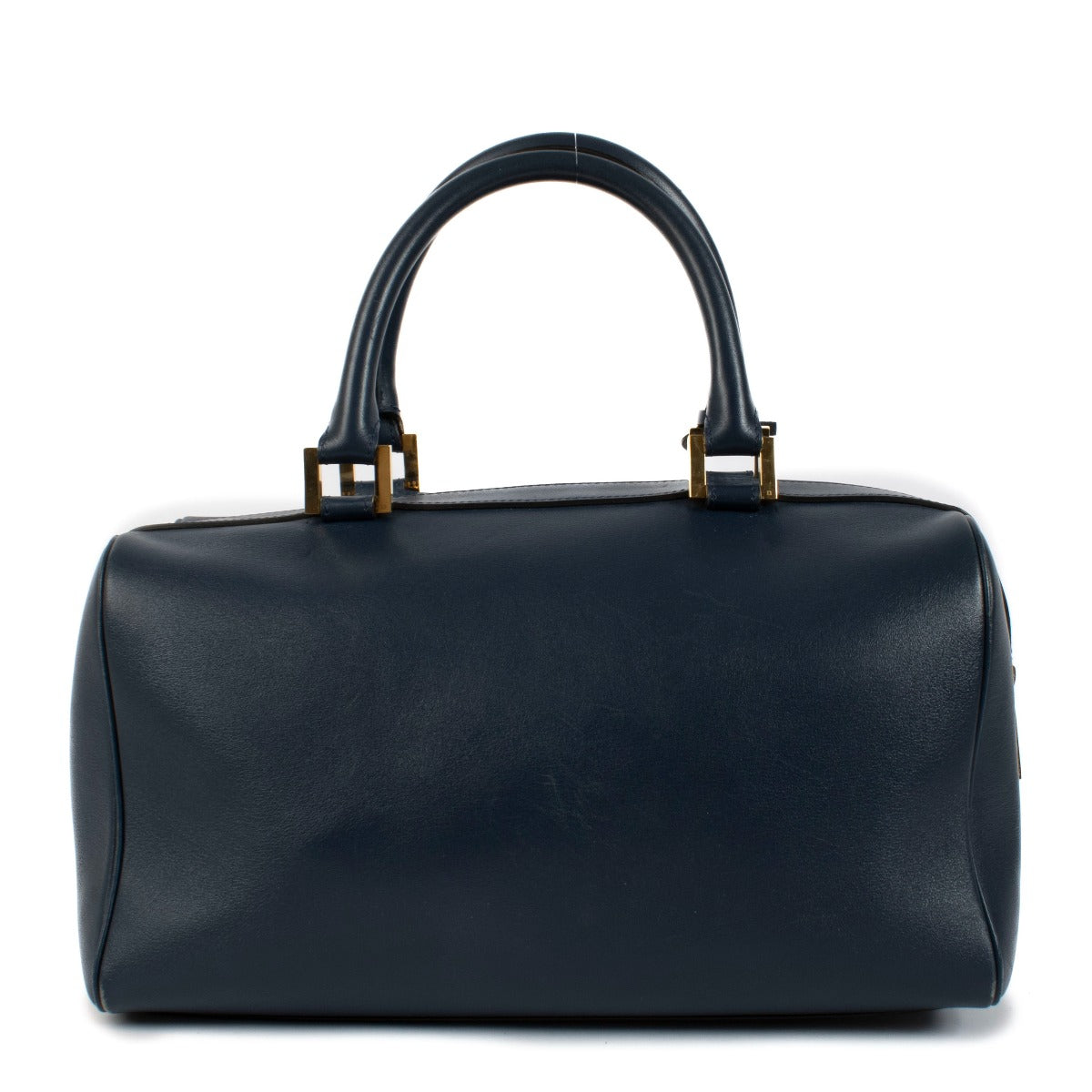 Shop 100% authentic Delvaux Blue Leather Louise Boston Bag at Labellov.com.