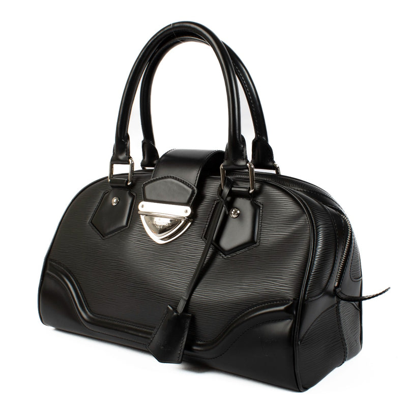 Shop 100% authentic Louis Vuitton Black Epi Leather Montaigne GM Bowling Bag at Labellov.com.