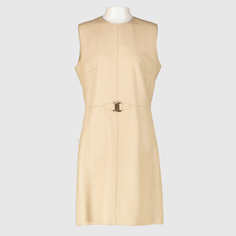 Authentic pre-loved Hermès Beige Deerskin Dress - Size 38 on Labellov.com