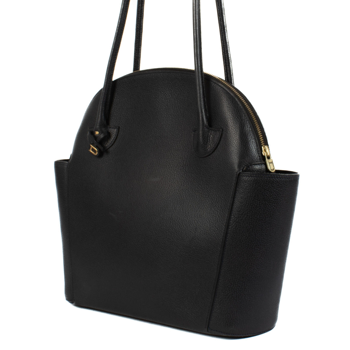 Delvaux Blue Leather Mousson Top Handle Bag