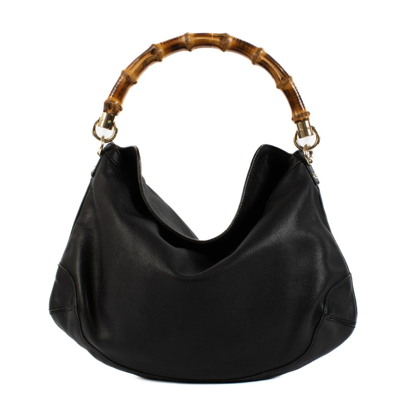 Shop 100% authentic Gucci Black Leather Diana Bamboo Top Handle Bag at Labellov.com.